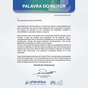 Palavra do Reitor – Dia dos Professores
