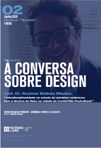 Prof. Dr. Rosinei Batista Ribeiro dará palestra online para o curso de Design de Produto em Leiria, Portugal