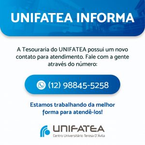 UNIFATEA informa o novo contato da tesouraria