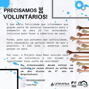 Casa Real precisa de voluntários