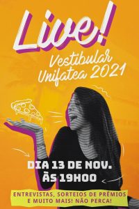Instagram do UNIFATEA promove live de divulgação do Vestibular com sorteios e brindes