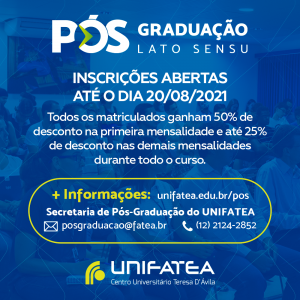 Inscrições abertas para os cursos de Pós-Graduação do UNIFATEA!