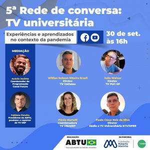 ABTU e Futura realizam 5º encontro virtual sobre “TVs Universitárias e Pandemia” e o UNIFATEA participará!