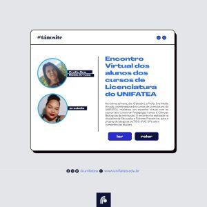 Cursos de Licenciatura do UNIFATEA se reúnem em encontro virtual para discutir sobre Competências Digitais e seus impactos
